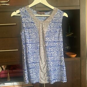 Blue and White Sleeveless Top from Melanie Lyne